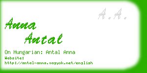 anna antal business card